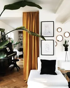 نگاه کن  اتاق خود را دلال محبت کنید Wunderschöner Samt Vorhang در نارنجی دانکل