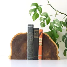 Bookends Vintage Rustic Modern Live Edge Wood |  اتسی