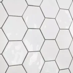 Marazzi LuxeCraft White 4-1 / 4 in. x 4-7 / 8 in. Glazed Ceramic Hexagon Tile Wall (3 sq. ft. / Case)-LC154HEXHD1P2 - The Home Depot