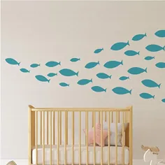 تابلوهای دیواری ماهی ماهی اقیانوس- تابلوچسبهای دیواری وینیل زیر دریا برای کودکان و نوجوانان اتاق خواب اتاق خواب حمام مهد کودک دکوراسیون