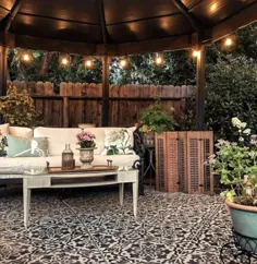 Boho Cement Patio Inspo ساخته شده با استنسیل کاشی ارزان قیمت!