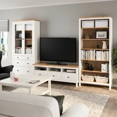ترکیب ذخیره سازی تلویزیون HEMNES ، لکه سفید ، 128 3/8x77 1/2 "- IKEA