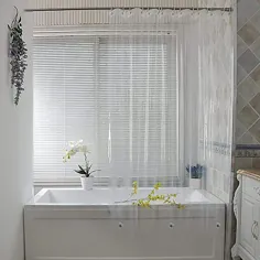 پرده حمام شفاف UFRIDAY PEVA ، پرده حمام فوق العاده بلند ضد آب با 5 مگنت در پایین ، برای خانه و هتل ، 72 78 78 اینچ