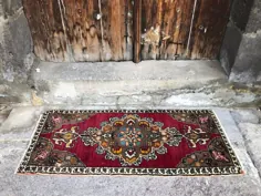 فرش کوچک ترکی فرش حمام دستباف 2x3 ورودی فرش Oushak |  اتسی