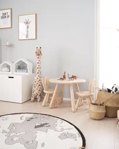 دکوراسیون اتاق بچه های روشن مبلمان چوبی طبیعی ایده اتاق خواب کودک طراحی اتاق خواب