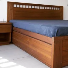 در: دانه در اینستاگرام: "تختخواب Teakwood با کشوهای ذخیره سازی # مبلمان لوستر # مبلمان اتاق # طراحی مدرن # مبلمان طبیعی"