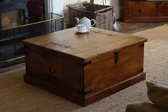 جعبه پتو انبار چوبی هنری میز قهوه / میز مرکزی (مربع)!