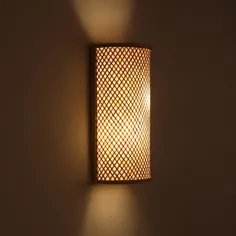 چراغ دیواری تونل سایه دار چوبی حصیری بامبو توسط Artisan Living