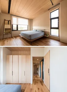 این خانه جدید با استفاده خلاقانه از چوب برای ایجاد جلوه ای طبیعی به فضای داخلی آن استفاده می کند