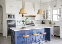 21 آشپزخانه آبی و سفید که ثابت می کنند این جفت شدن رنگ کمال است