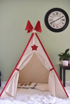 Star Canvas Kids Teepee Kids Play Tent Childrens Play House |  اتسی