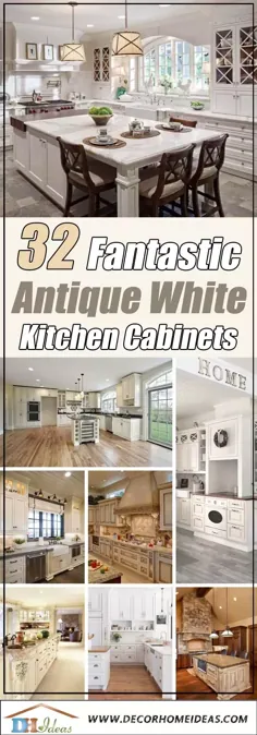 32 بهترین کابینت آشپزخانه عتیقه سفید