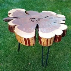 میزهای چوبی سوخته میزهای کنده درخت جداول کنار میز چوب میزهای جانبی چوب |  اتسی