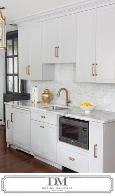 کابینت های خاکستری روشن با کانترهای خاکستری کوارتزیت - انتقالی - آشپزخانه - بندر سنگی بنجامین مور