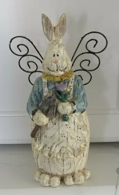مجسمه فرشته باغ خرگوش بانی * دکور خانه ابتدایی / فرانسوی کشور |  eBay