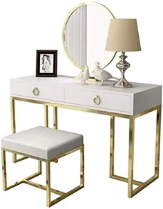 LXYYY بهترین طراحی میز آراسته میز نیمکت میز توالت سفید اتاق خواب با آینه و صندلی میز عالی هدیه ای برای دختران