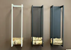 قفسه ELEGANT WALL FIREWOOD با محافظ دیواری / صفحه فلزی