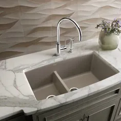 سینک ظرفشویی آشپزخانه Blanco Performa Silgranit 33 "L X 19" W: Tuffle به رنگ خاکستری / بیسکویت / سفید ، سایز 16 "-33" H X 26 "W X 10" -39 "D