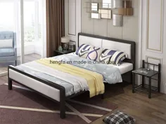 تختخواب سفارشی چرم روکش دار چوبی مبلمان اتاق خواب اتاق مدرن