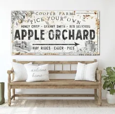 تابلو نام سفارشی Apple Orchard Sign Rustic Fall fall |  اتسی