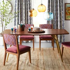 میز ناهار خوری پایه فلزی Mid-Century توسط درو باریمور گل خانه - Walmart.com