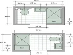 اندازه طراحی حمام کوچک