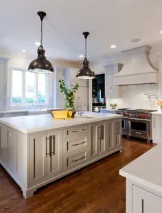 رنگ خاکستری برای کابینت های آشپزخانه - انتقالی - آشپزخانه - خاکستری کلاسیک بنیامین مور - گروه ساختمان شهری