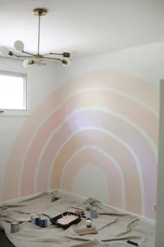 Rainbow Corner Wall Accent Wall DIY - یک آشفته زیبا