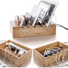 Prosumer's Choice Bamboo Mobile Charging Station w / Cable Cubby - Walmart.com