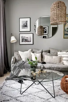 یک آپارتمان کوچک اسکاندیناوی خاکستری و سفید - THE NORDROOM