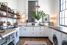 قفسه های آشپزخانه مسی DIY ساخته شده با قطعات از خانه انبار