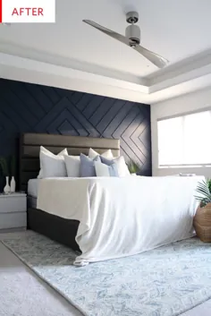قبل و بعد: یک دیوار 180 دلاری یک اتاق خواب اصلی را متحول می کند
