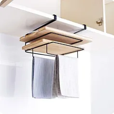 آشپزخانه دو لایه Baost زیر کابینت قفسه آهنی حوله رک آویز دارنده بیش از کمد تخته خرد کردن قفسه قفسه قابلمه درب قابلمه درب درب رک آب برای آشپزخانه حمام سیاه