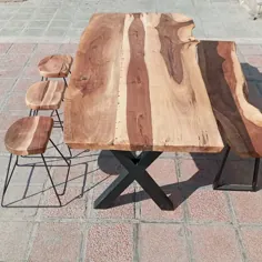 میز ۸ نفره ساخته شده از چوب گردو