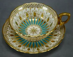 فنجان چکش Hammersley & Gold Gold Bone China Tea Cup & Saucer Circa 1887-1912 |  eBay