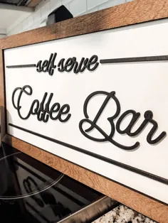 علامت قهوه بار علامت قهوه آشپزخانه دکوراسیون دیوار آشپزخانه |  اتسی