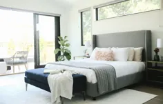 اتاق خواب مدرن خاکستری و آبی