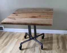 میز ناهار خوری چوبی اصلاح شده به سبک مربع یا میز گرد رستوران با میز پایه قابل تنظیم پایه با پایه های پایه