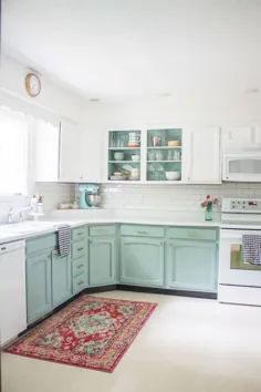 کابینت آشپزخانه با رنگ گچ: 2 مورد شگفت انگیز قبل و بعد - اعتیاد داخلی