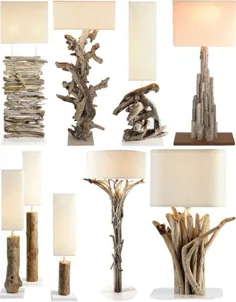 تزئینات Driftwood: 24 لامپ هنری دراماتیک و طرح های روشنایی