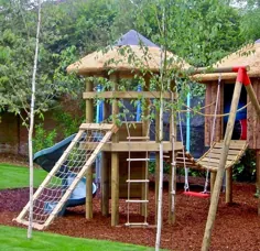 Treehouse باغ رنگارنگ - خانه های درختی ، پل های طناب زنی ، مسیرهای راهپیمایی Treetop و تاب تاب