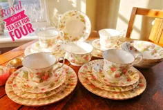 ست چای رویال آلبرت برای چهار Lyndale Chintz چین |  اتسی