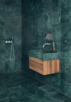 طراحی داخلی منزل - حمام مرمر سبز ، کپنهاگ [825x1180]