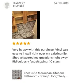 برچسب های کاشی مراکشی Encaustic Vinyl Decal WATERPROOF REMOVABLE برای کفپوش کف دیواری حمام آشپزخانه یا پله: خاکستری تیره / سفید