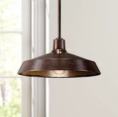 چراغ آویز عریض صنعتی Warm Bronze 15 "- # W2000 | لامپ های Plus
