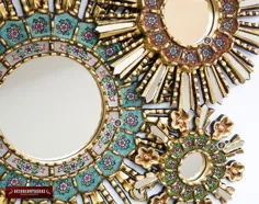 آینه های دیواری Sunburst Set 3 'Cuzco Treasure' پرو |  اتسی