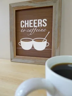 چاپ قهوه علامت قهوه / آشپزخانه فنجان قهوه دیوار هنر |  اتسی