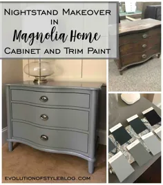 Nightstand Makeover در کابینت خانگی مگنولیا و رنگ تزئینی