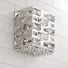 Possini Euro Crystal Rain 8 "High Chrome LED Wall Sconce - # 63D44 | Lamps Plus