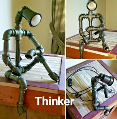 لامپ ربات ، چراغ لوله سیاه ، لامپ اتاق خواب خوابگاه Steampunk ساخته شده در ایالات متحده آمریکا!  |  eBay